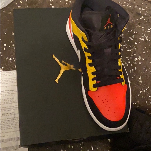 MJ X Retro Air Force ones Black/Orange/Yellow